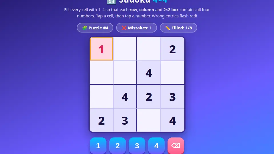 Sudoku 4x4
